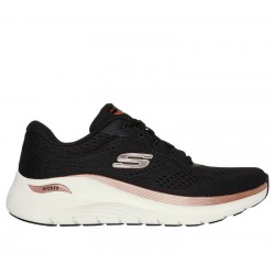 SKECHERS MUJER ARCH FIT GLOW THE DISTANCE 150067/BKRG NEGRA