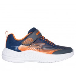 ZAPATILLAS SKECHERS MICROSPEC NIÑO 403926L/NVOR AZUL Y NARANJA