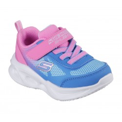 ZAPATILLA BEBE SKECHERS 303714N HPBL AZUL Y ROSA LUCES