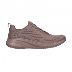 ZAPATILLA SKECHERS MUJER BOBS  SPORT SQUAD MARRÓN 117209/CLAY