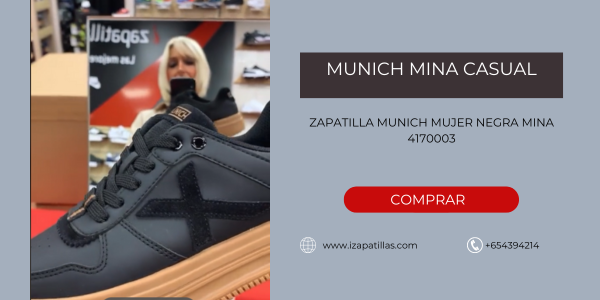 Zapatillas que combinen estilo y comodidad, las Munich Mina 4170003 en negro ¡La Mejor Compra!