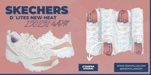 ¡Las Skechers Mujer D'Lites New Heat 150231/WOR blancas ya están disponibles en Valencia al mejor precio! 